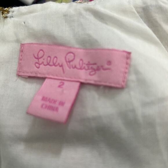 LILLY PULITZER ESTELLA SHIFT METALLIC DRESS SIZE 2 - Picture 5 of 7